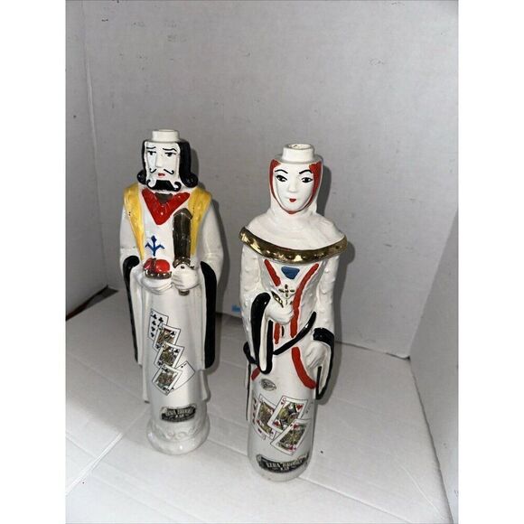 Rare Ezra Brooks Complete Queen & King Playing Card Decanters 1969 - Picture 1 of 7